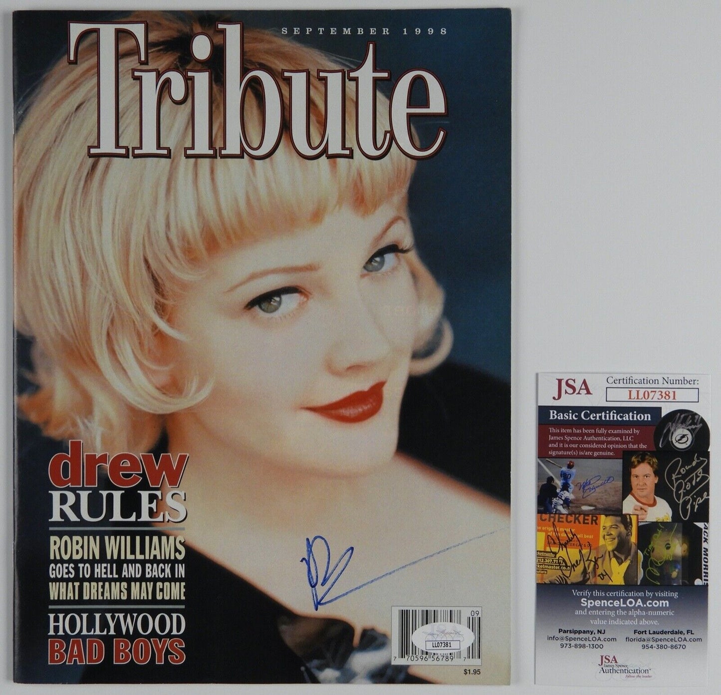 Drew Barrymore JSA Autograph Signed Tribute Magazine