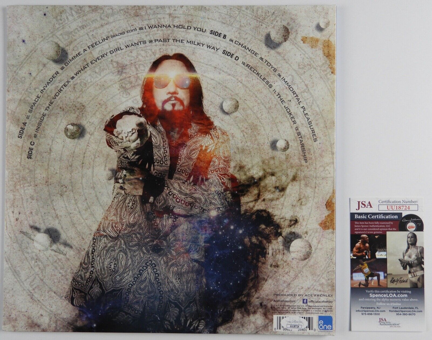 KISS JSA Ace Frehley Autograph Signed Record Album Space Invaders Vinyl