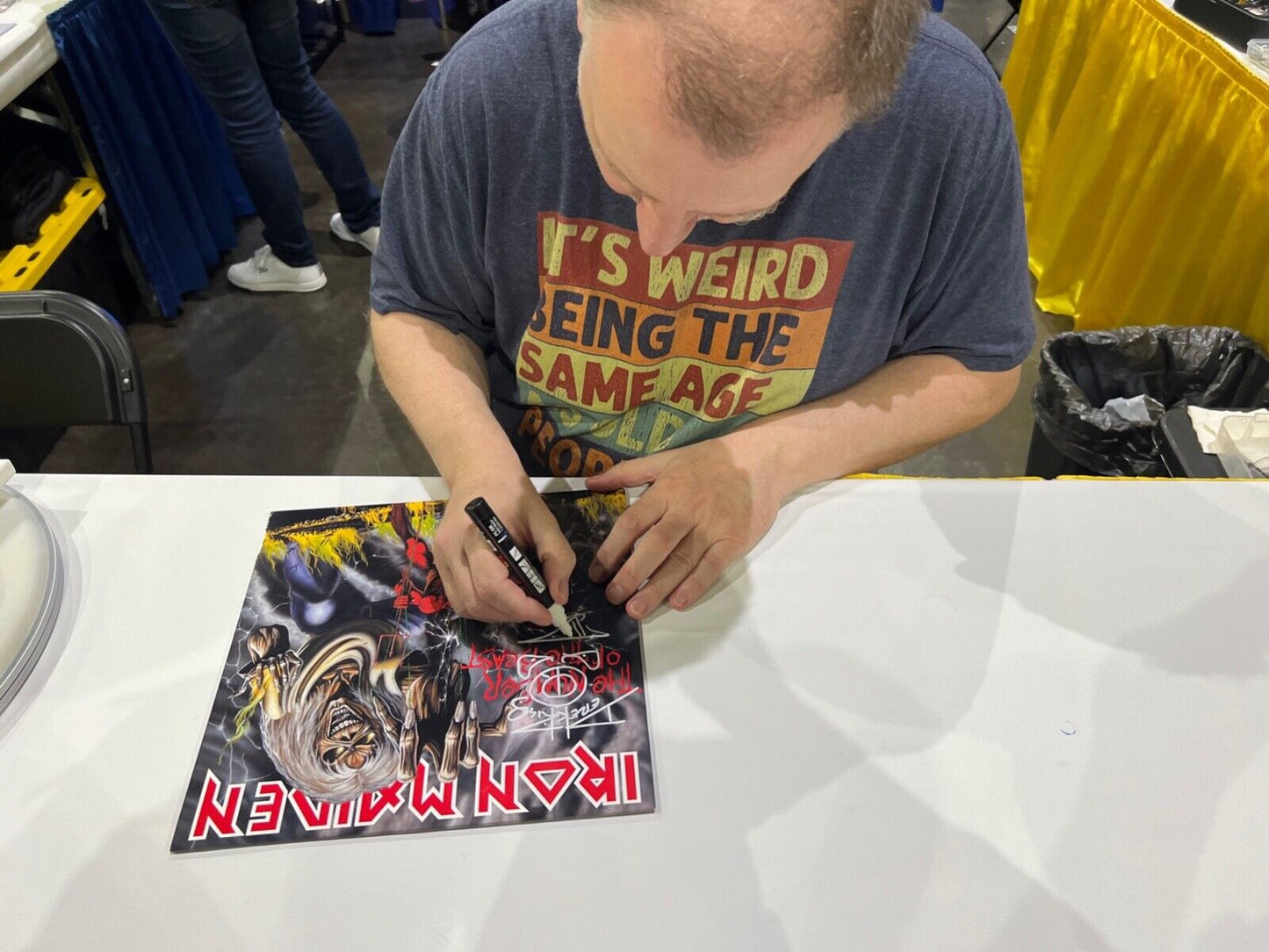 Iron Maiden Derek Riggs JSA Autograph Signed Album with Original Sketch Eddie