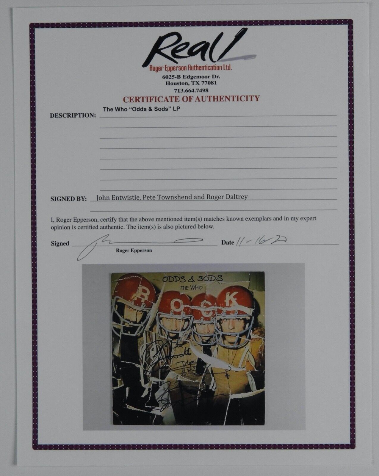 The Who Roger Daltrey Pete Townshend John JSA REAL Signed Autograph Album