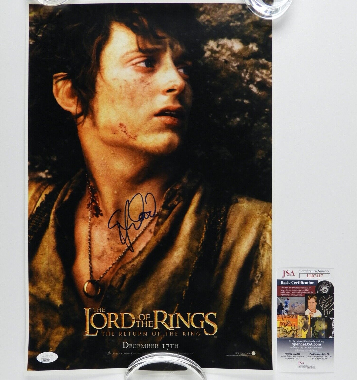 Elijah Wood JSA Signed Autograph 12 x 18 Poster on Card Stock Lord Of The Rings