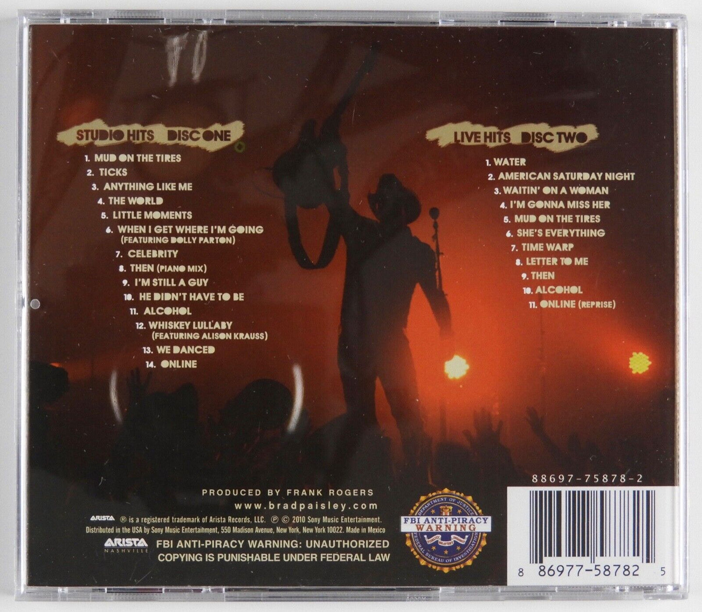 Brad Paisley JSA COA signed autograph CD Booklet Hits Alive