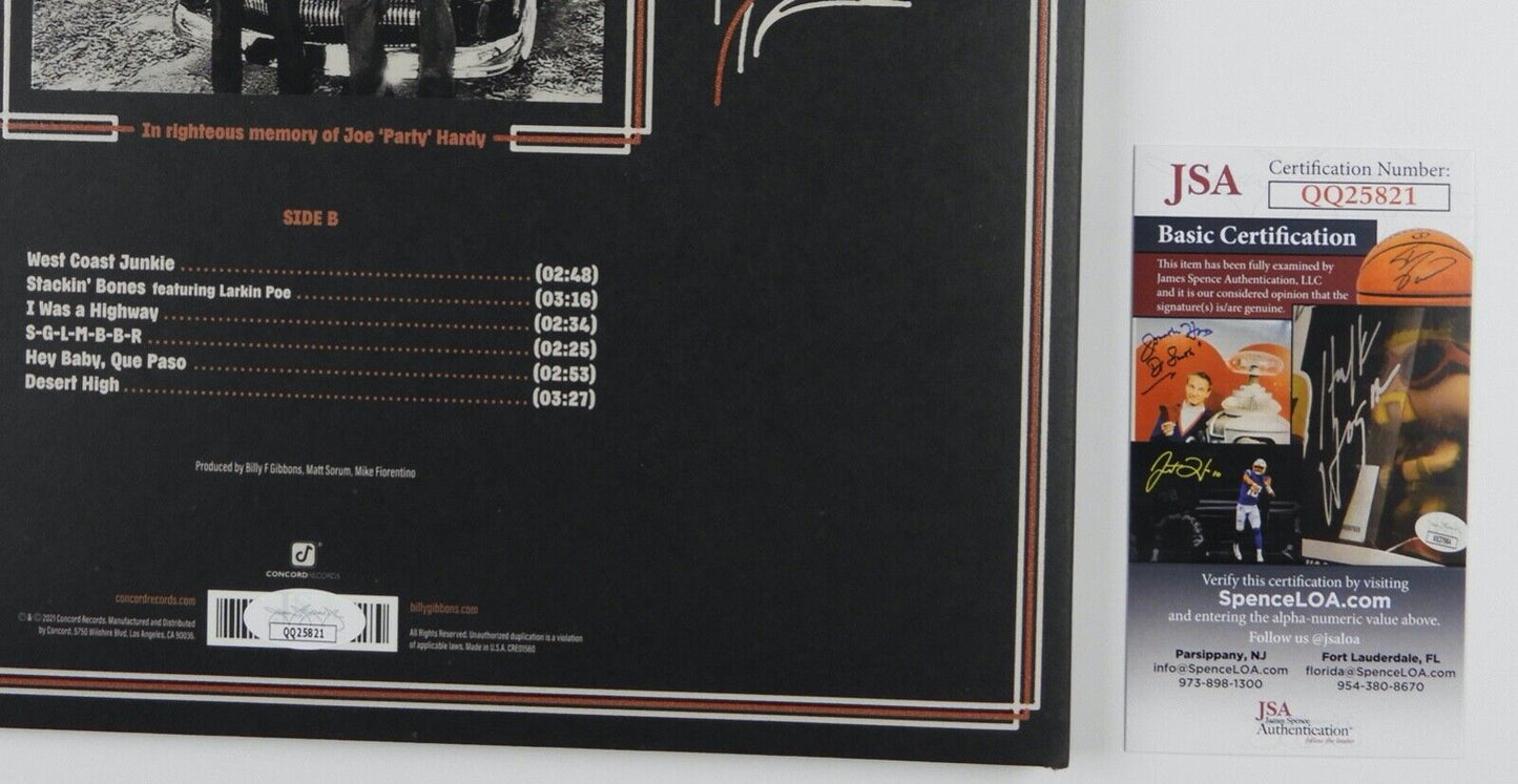 Billy Gibbons JSA Signed Autograph Record Album Vinyl ZZ Top Hardware Lemonade