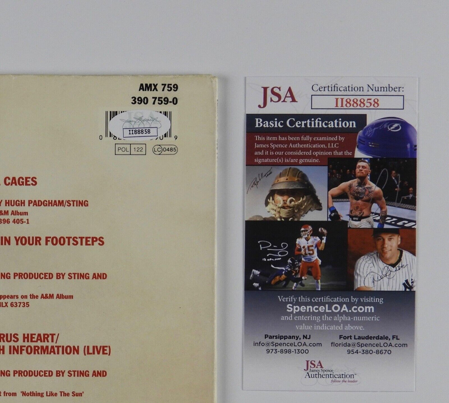 Sting Signed Autograph Record Album JSA Vinyl The Soul Cages