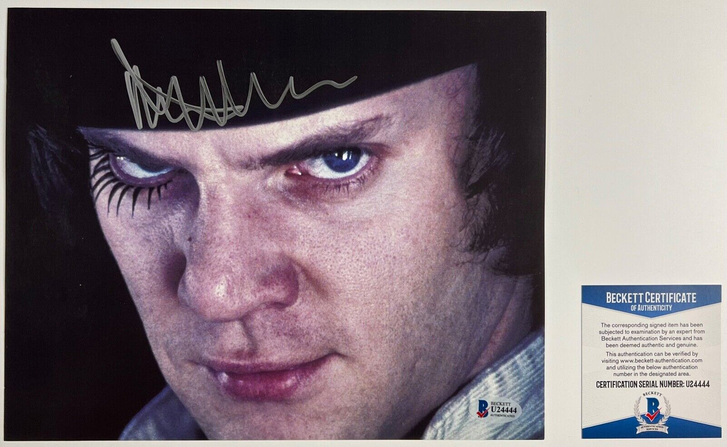 Malcolm McDowell Beckett Autograph Signed Photo 8 x 10 A Clockwork Orange BAS