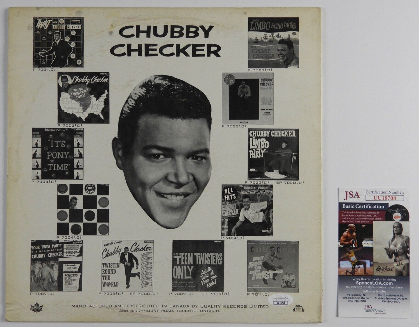 Chubby Checker JSA Signed Autograph Album Record LP Folk Album