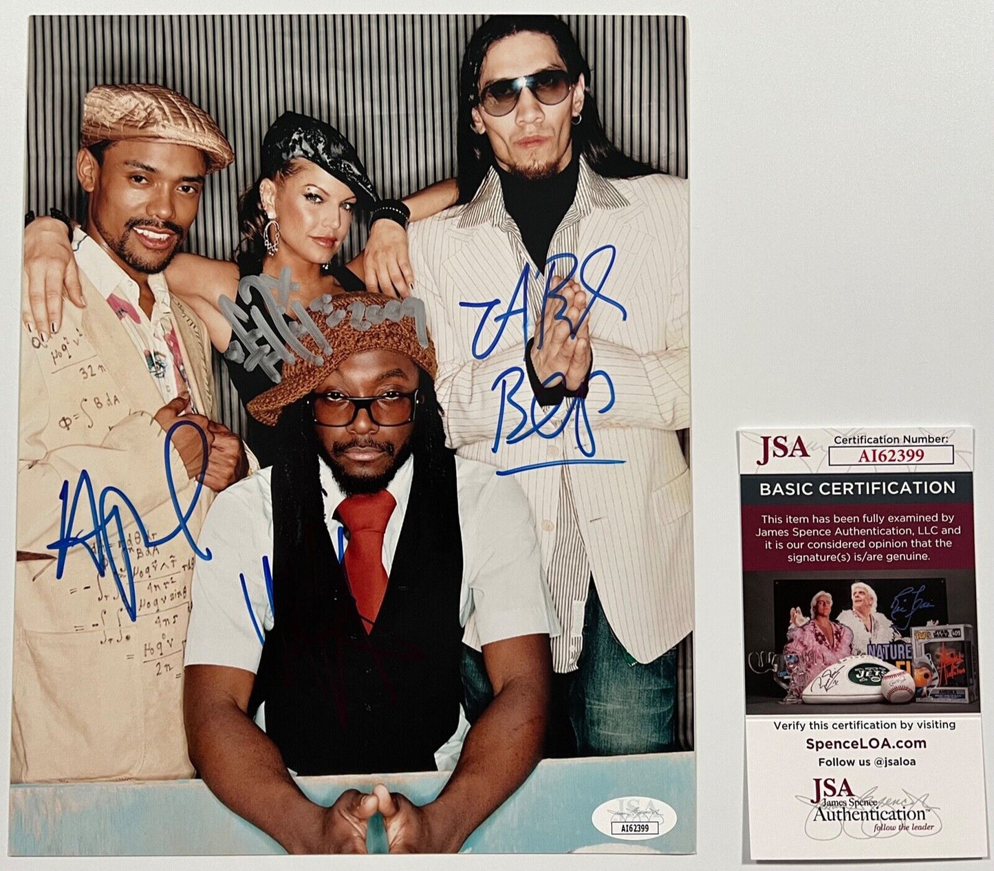The Black Eyes Peas Fully Signed JSA Autograph 8 x 10 photo