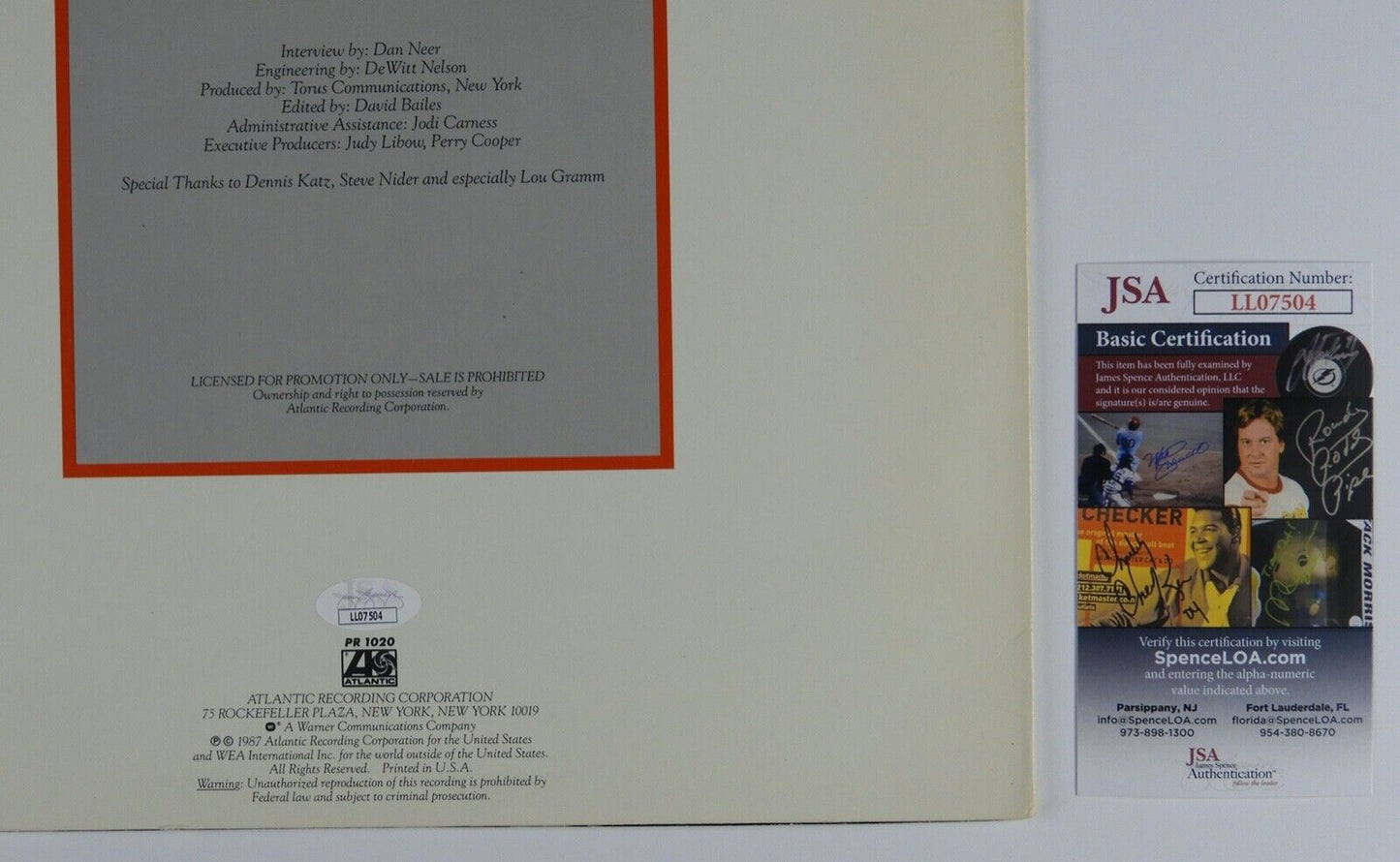 Lou Gramm JSA Signed Autograph Album Vinyl Record LP Questions and Answers