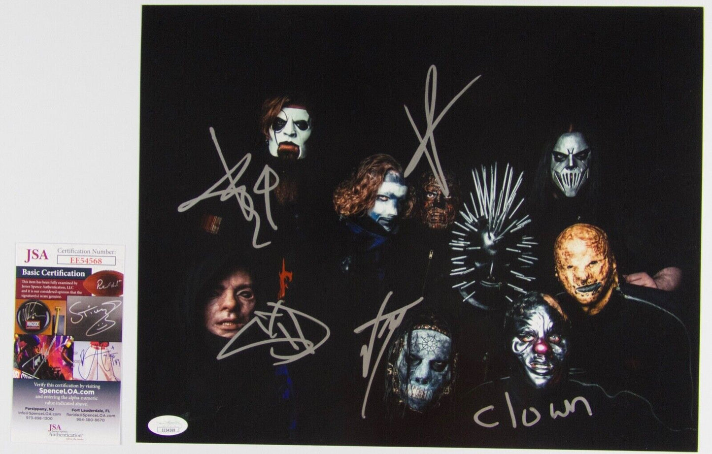 Slipknot Autograph Signed JSA Photo 11 x 14 Sid Wilson Jay Wienberg Clown +