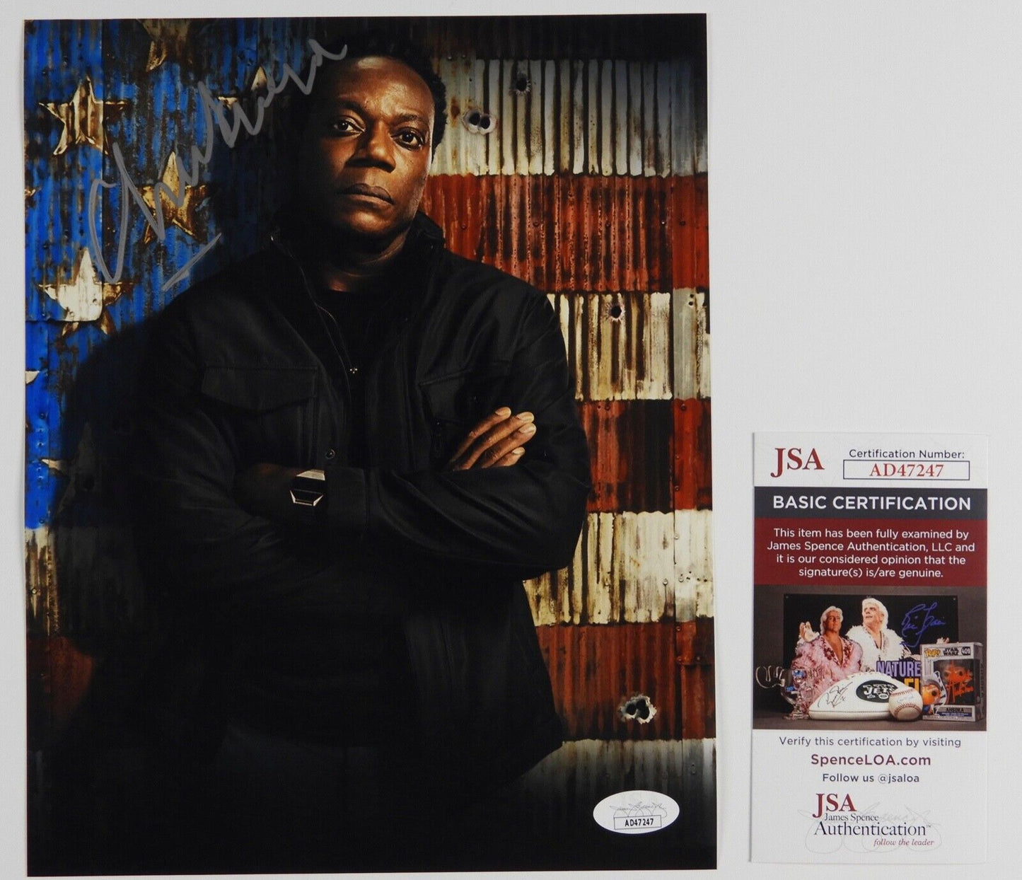 Chukwudi Iwuji JSA Signed Autograph Photo 8 x 10 Peacemaker Clemson Murn