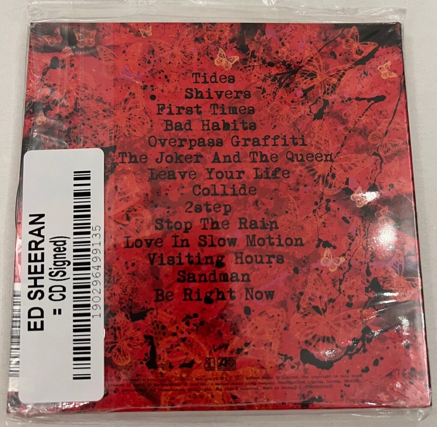 Ed Sheeran Signed Autograph = FULL CD Red Card Still Sealed