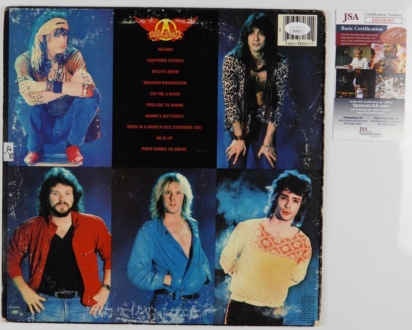 Aerosmith Signed Autograph Album Record JSA Steven Tyler Whittford Hamilton