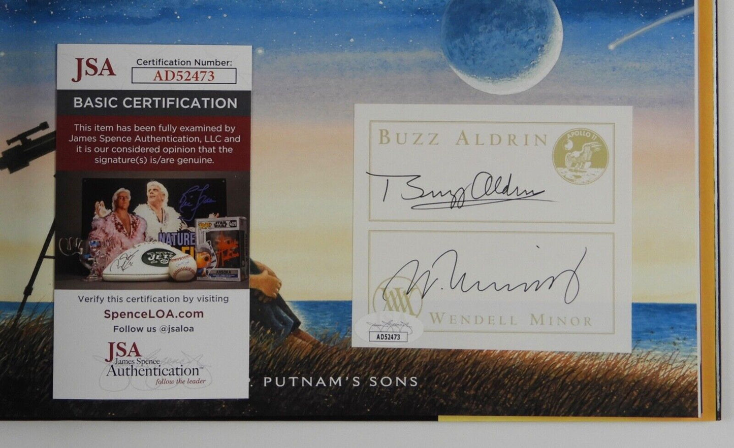 Buzz Aldrin Autograph Signed Book JSA Wendell Minor Look To The Stars
