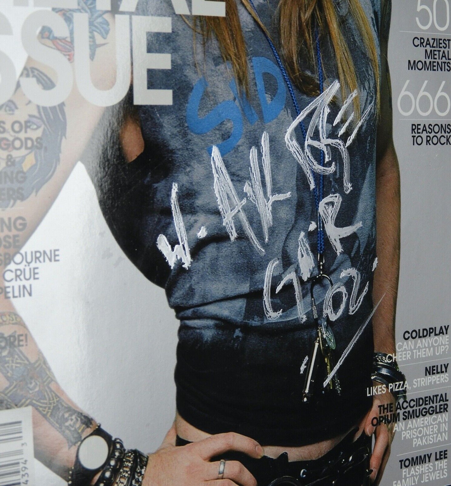 Axl Rose Guns n Roses Autograph REAL Signed Spin Magazine Full Signature