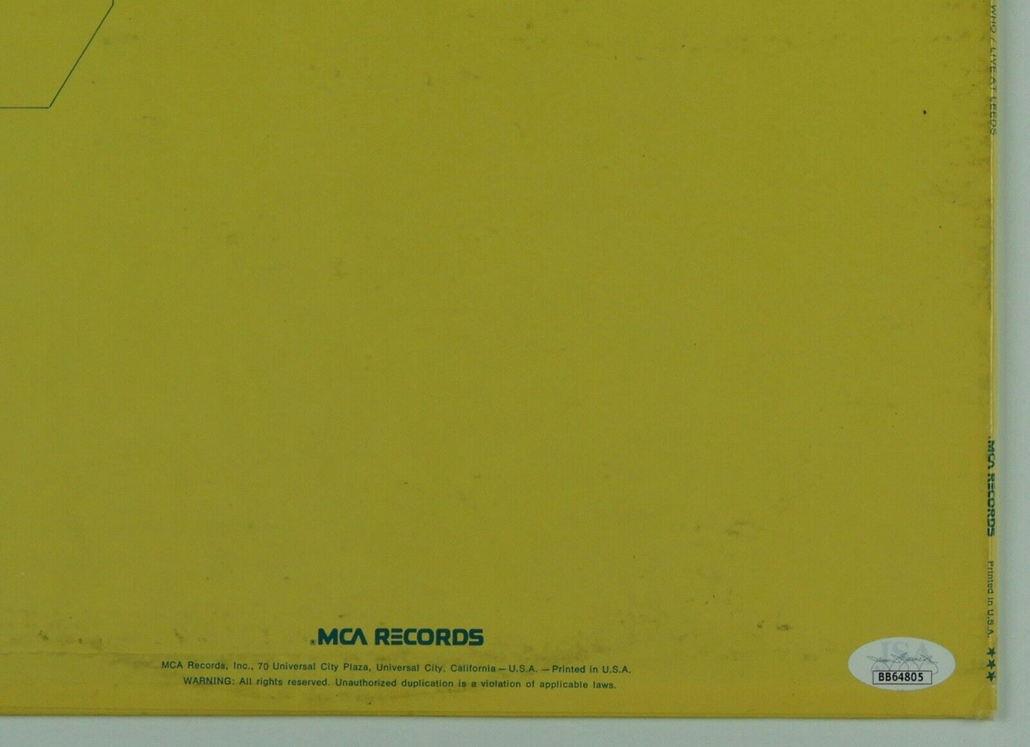 The Who Roger Daltrey Pete Townshend Autograph JSA Signed Album Live At Leeds