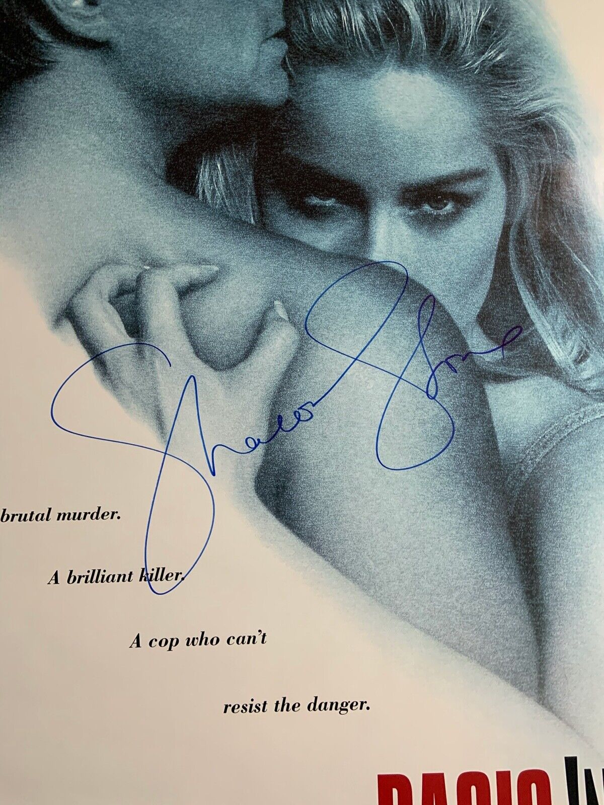 Sharon Stone Autograph Signed PSA 27 x 40 Movie Poster Basic Instinct