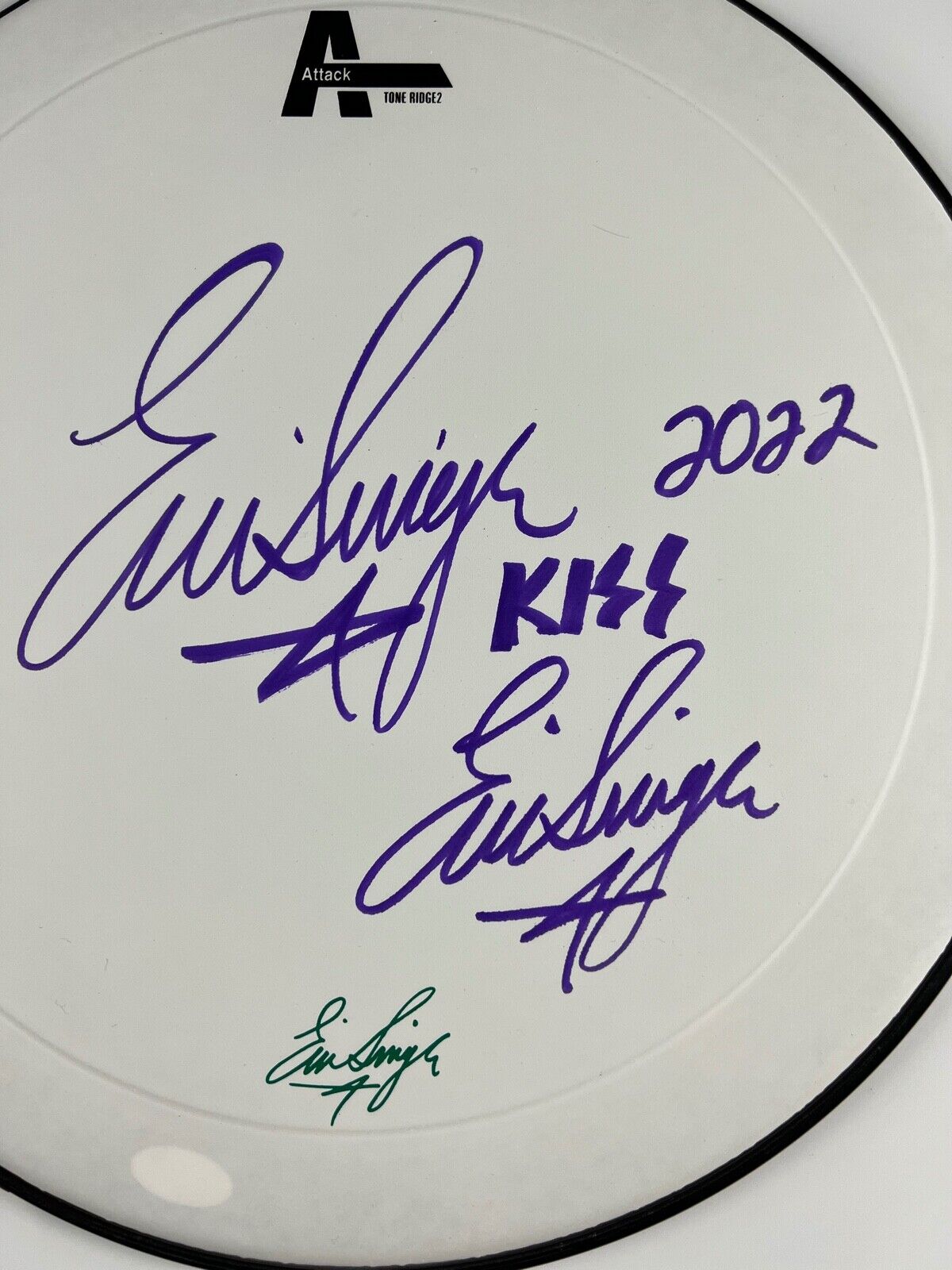 Eric Singer KISS Autograph Signed Drum Head JSA COA 14" Attack