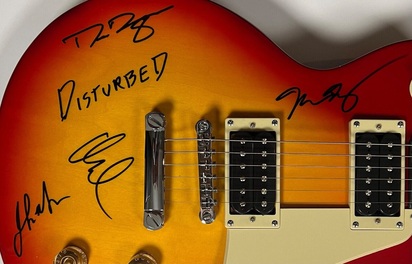 Disturbed JSA Fully Signed Autograph Guitar JSA Les Paul