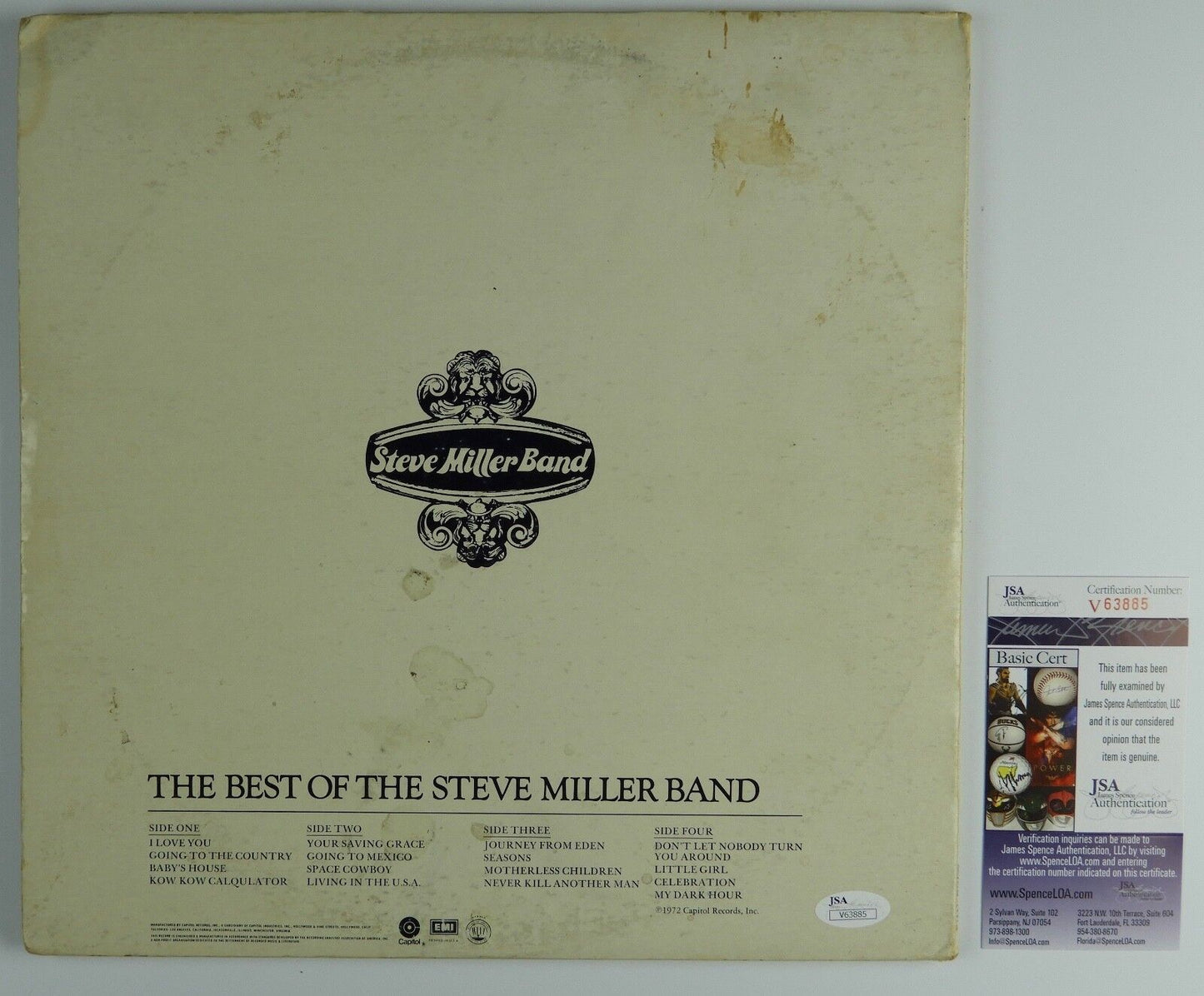 Steve Miller Band Anthology Signed Autograph Record Album JSA Vinyl
