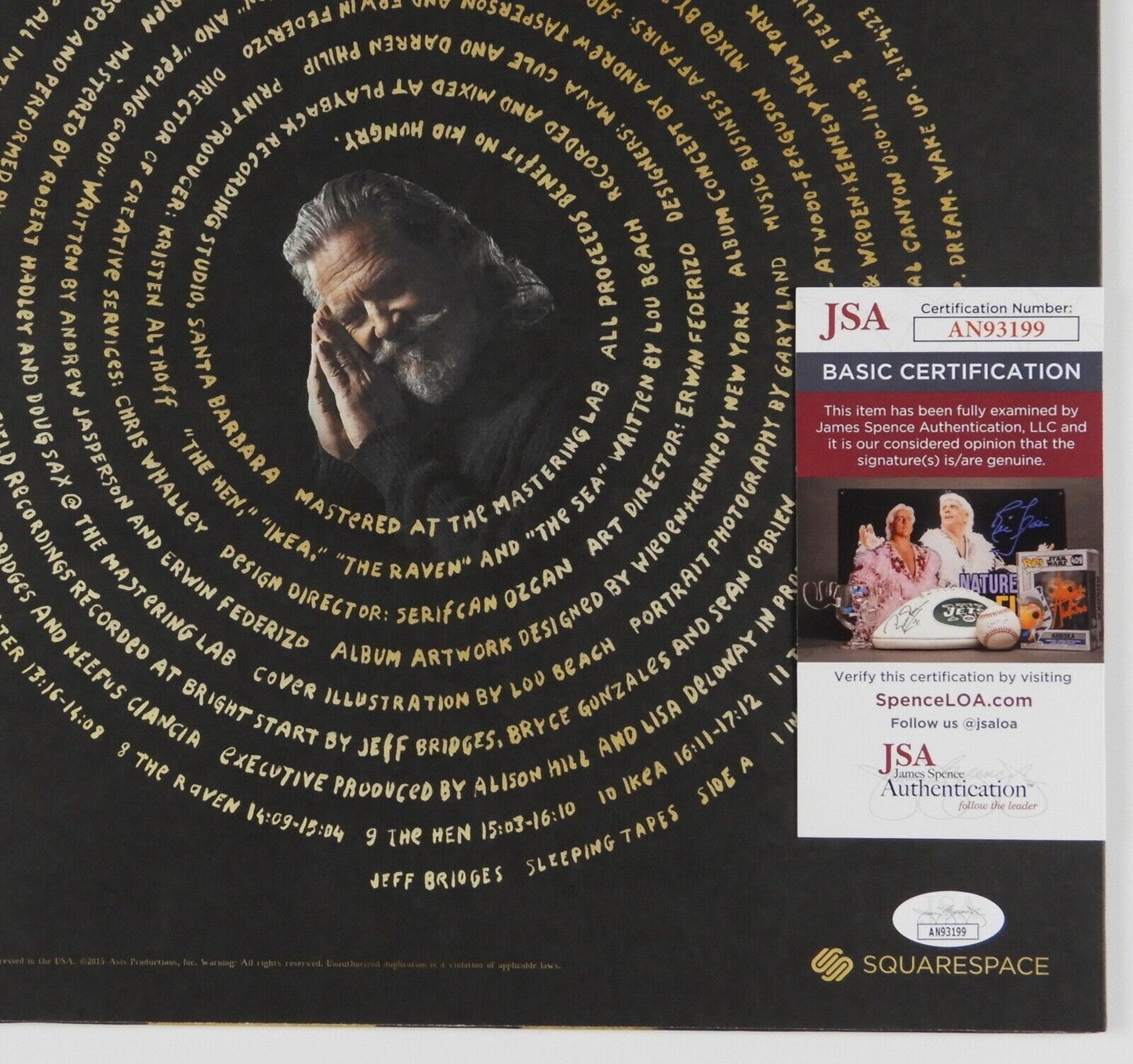 Jeff Bridges JSA Signed Autograph Album Vinyl Sleeping Tapes