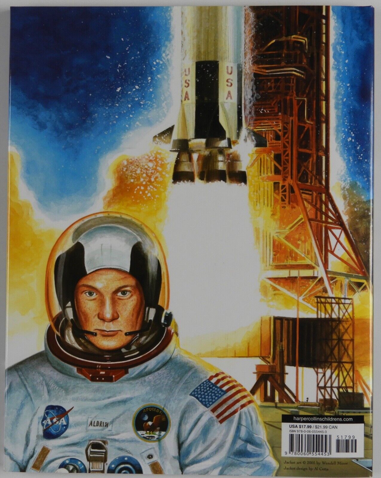 Buzz Aldrin Autograph Signed Book JSA Wendell Minor Reaching For The Moon