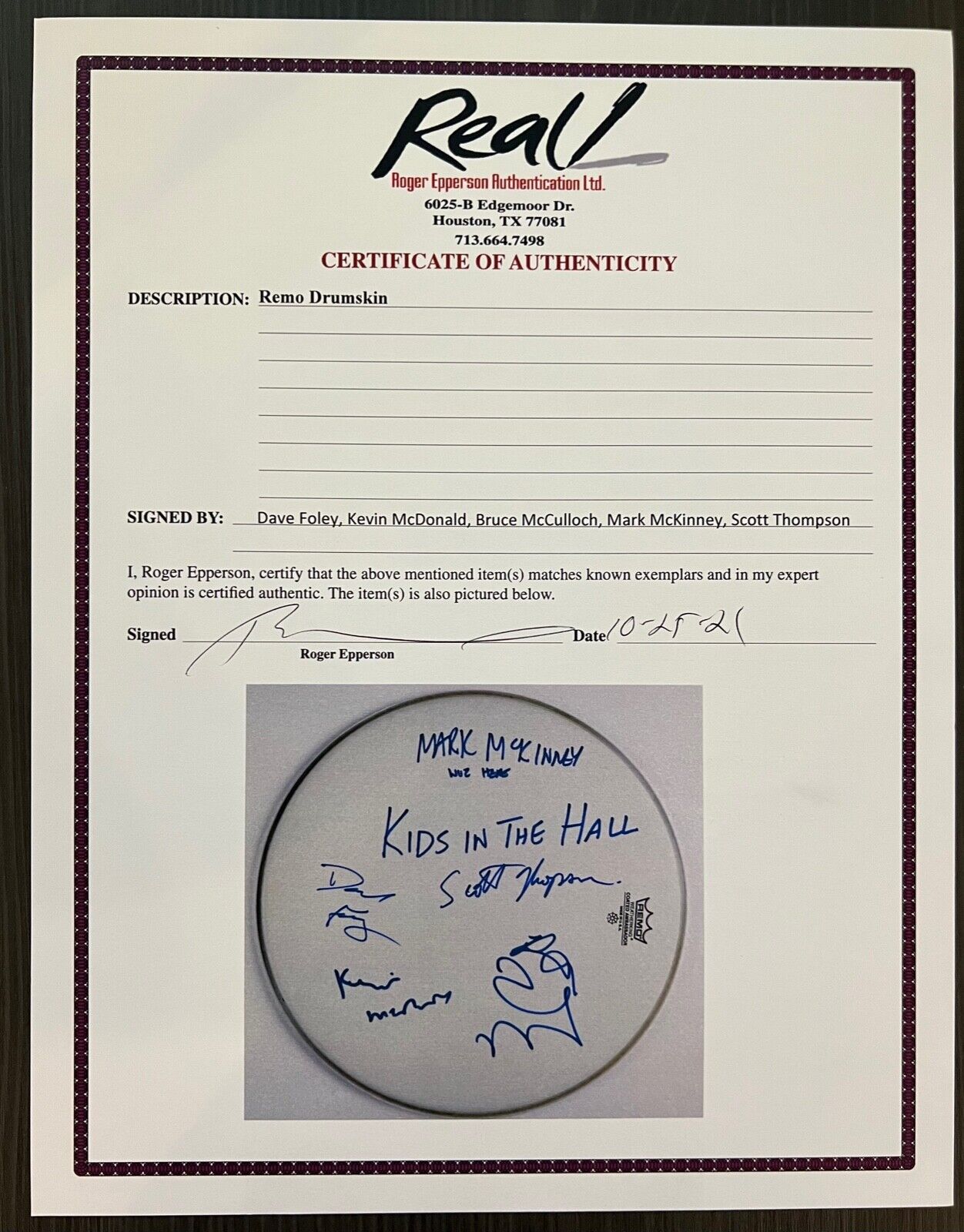 Kids In The Hall Autograph Signed Drum Head REAL COA 14"