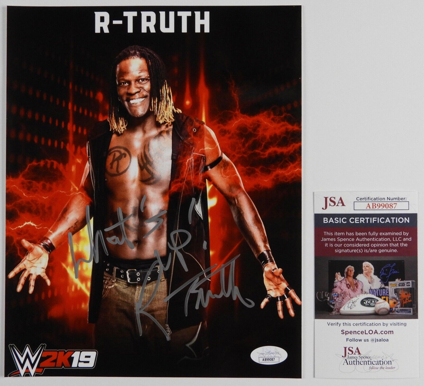 R Truth JSA Signed Autograph Photo 8 x 10 WWE