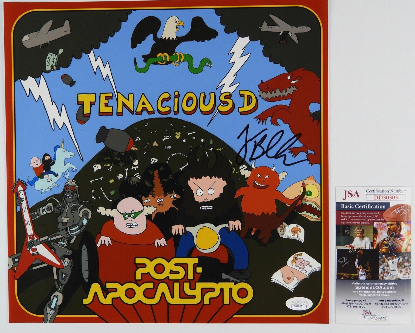 Jack Black JSA Signed Autograph Photo of Record Album Tenacious D