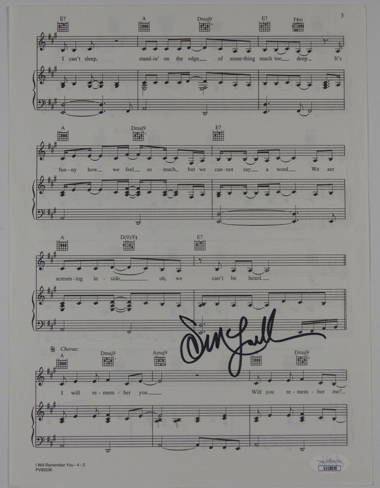 Sarah McLachlan JSA signed autograph Sheet Music