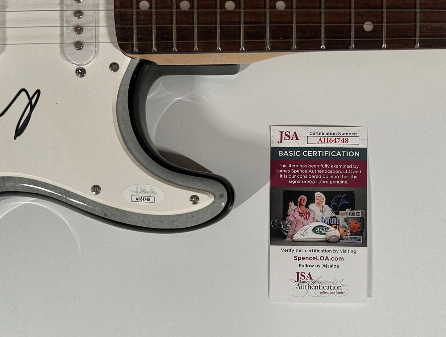 John Mellencamp JSA Guitar Autograph Signed Guitar Fender Squier Stratocaster
