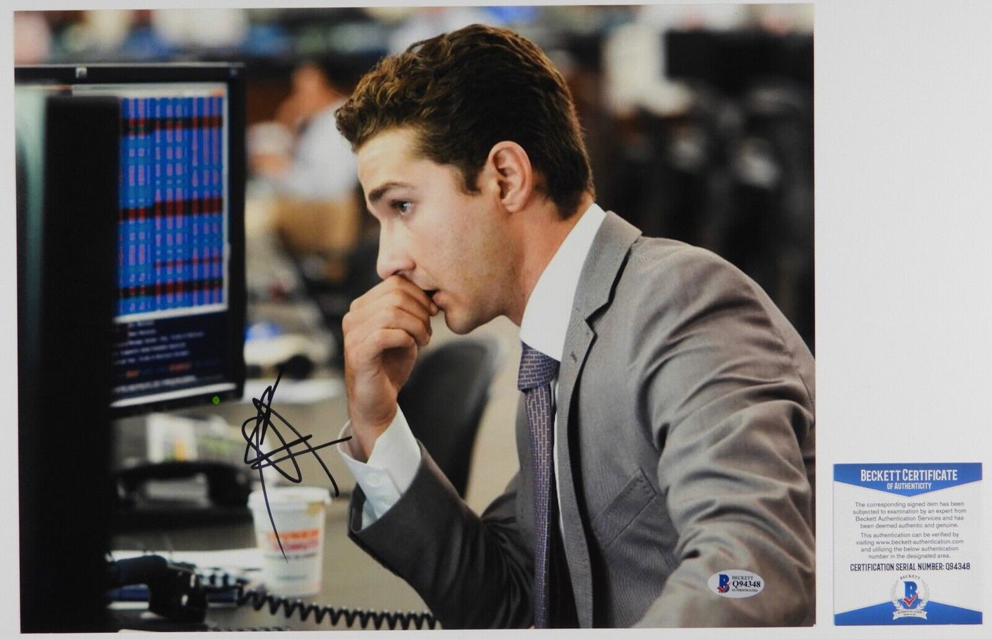 Shia Labeouf Autograph Beckett 11 x 14 Signed Photo