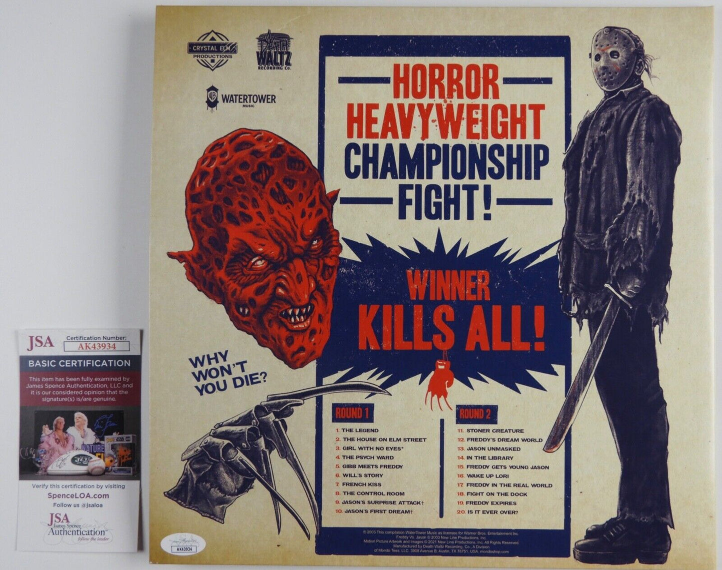 Freddy Krueger Robert Englund Signed Autograph Soundtrack Album Freddy vs Jason
