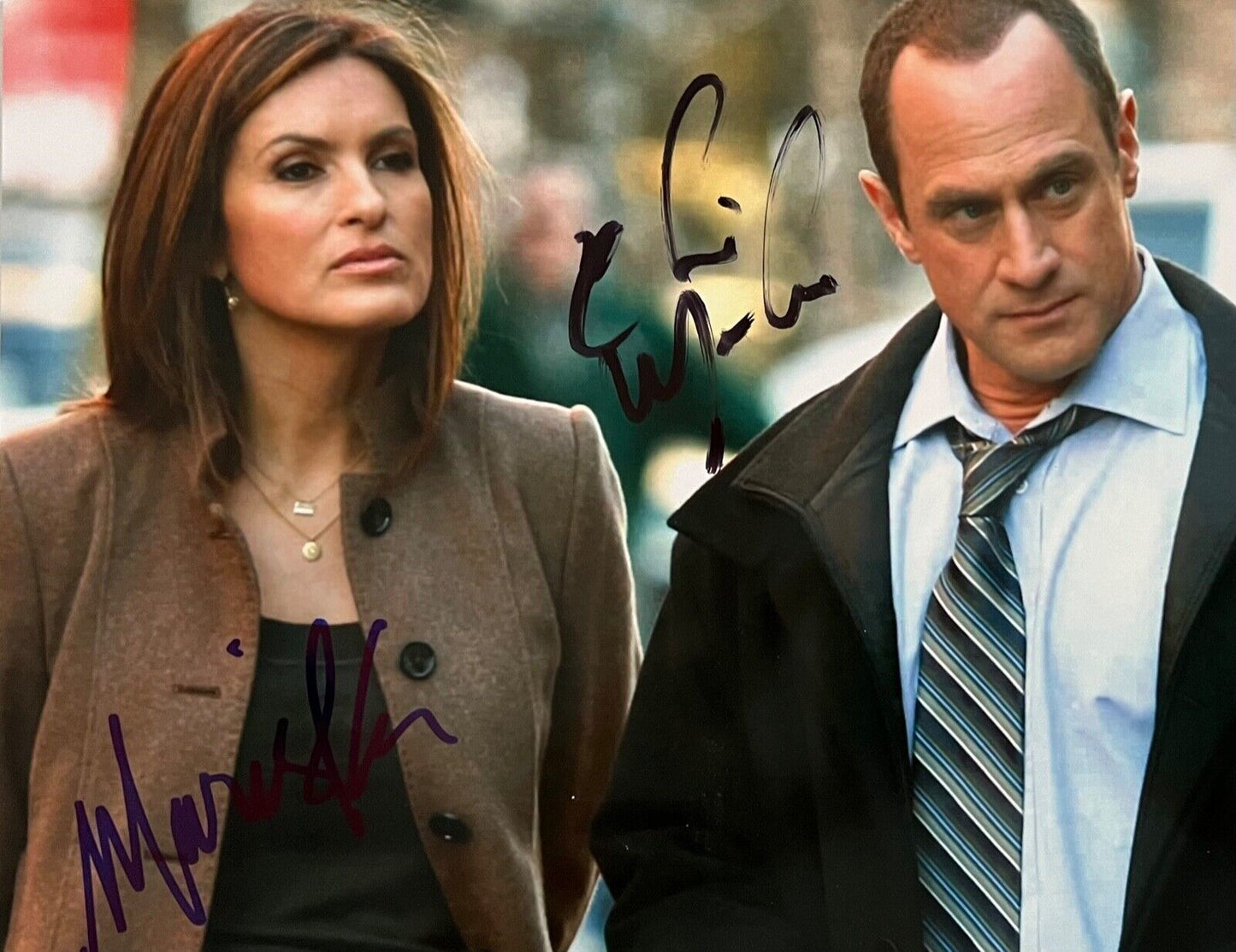 Mariska Hargitay Chris Meloni Law And Order SVU Signed JSA Autograph Photo