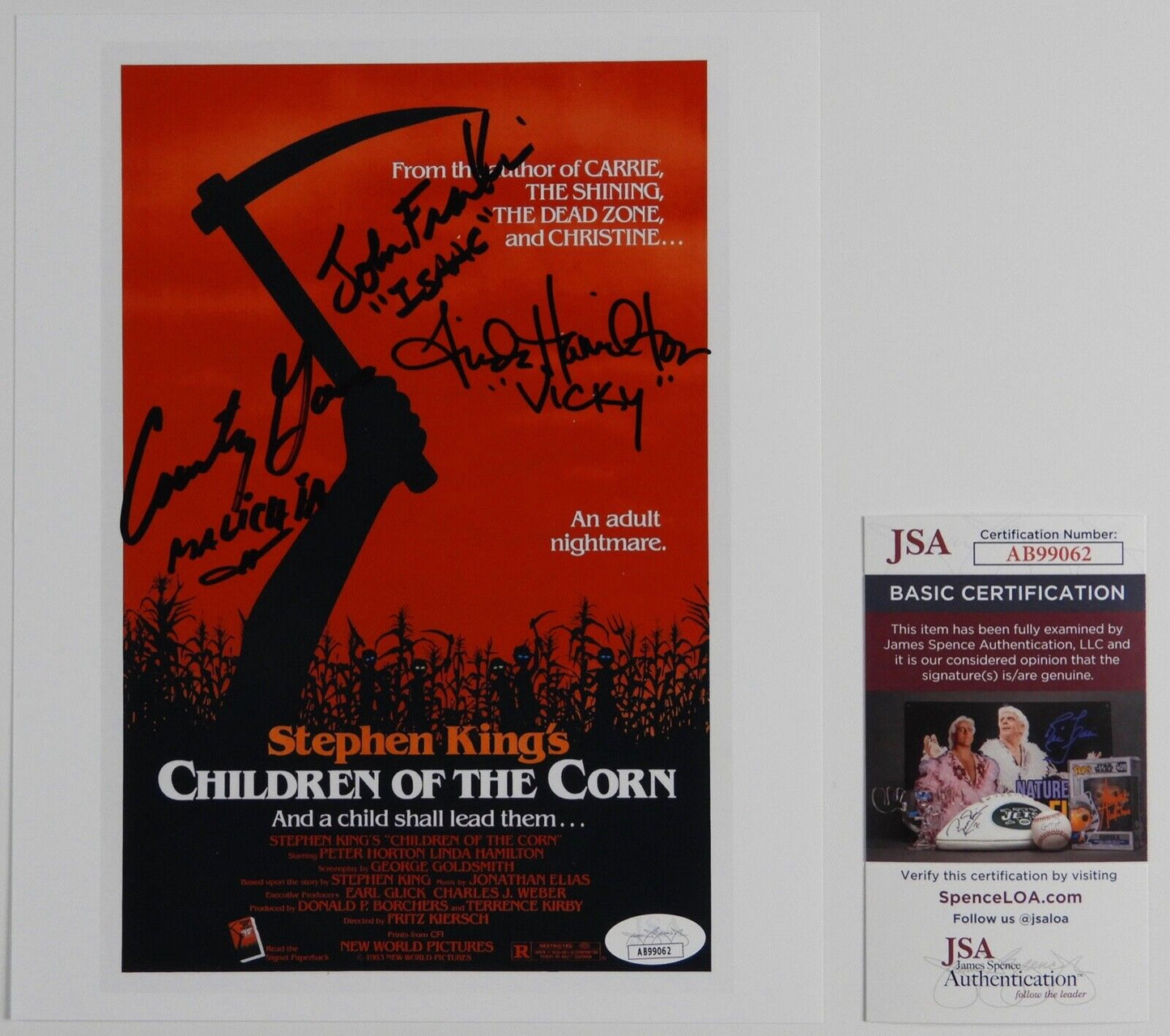 Children Of The Corn JSA Signed Autograph Photo 8 x 10 Linda Hamilton +