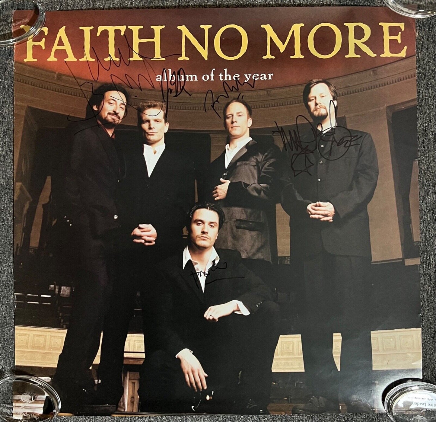 Faith No More JSA Autograph Fully Signed 24" x 24" Poster Album Of The Year
