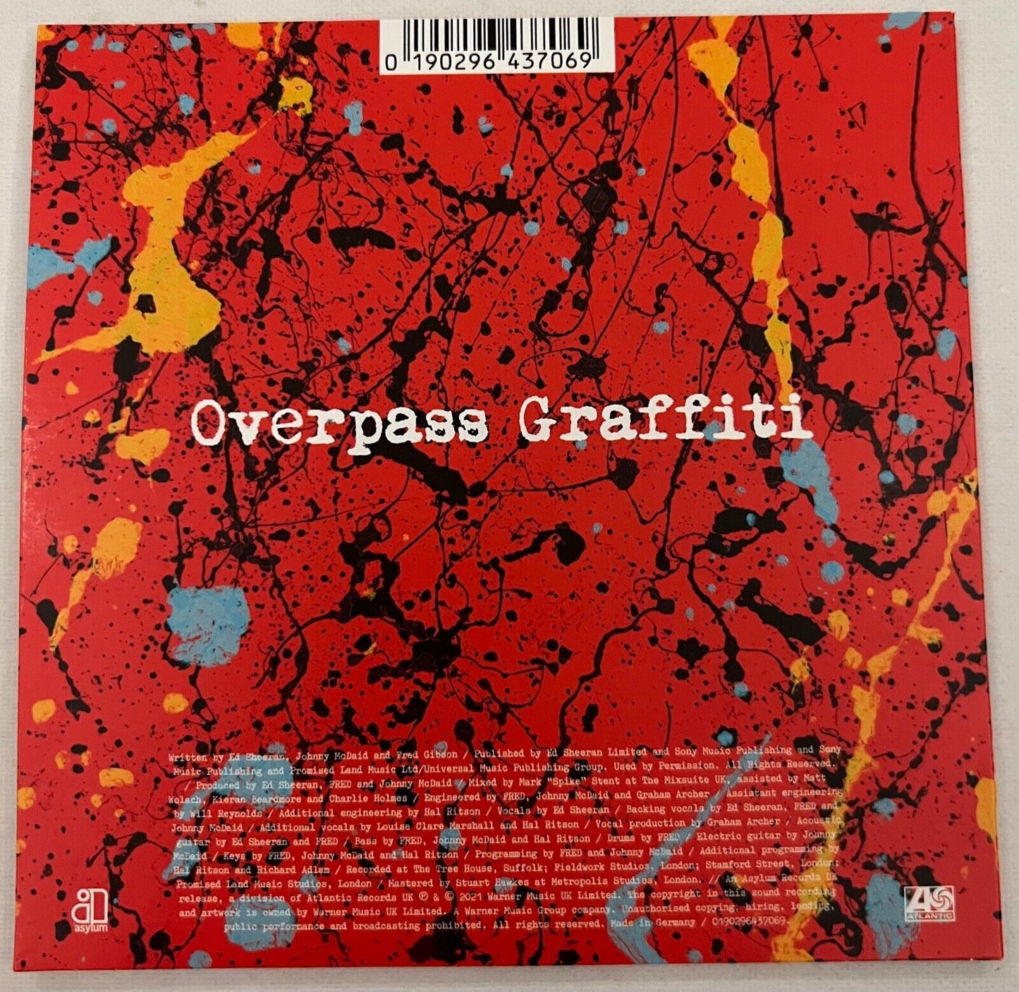 Ed Sheeran Signed Autograph Overpass Graffiti CD Single Still Sealed