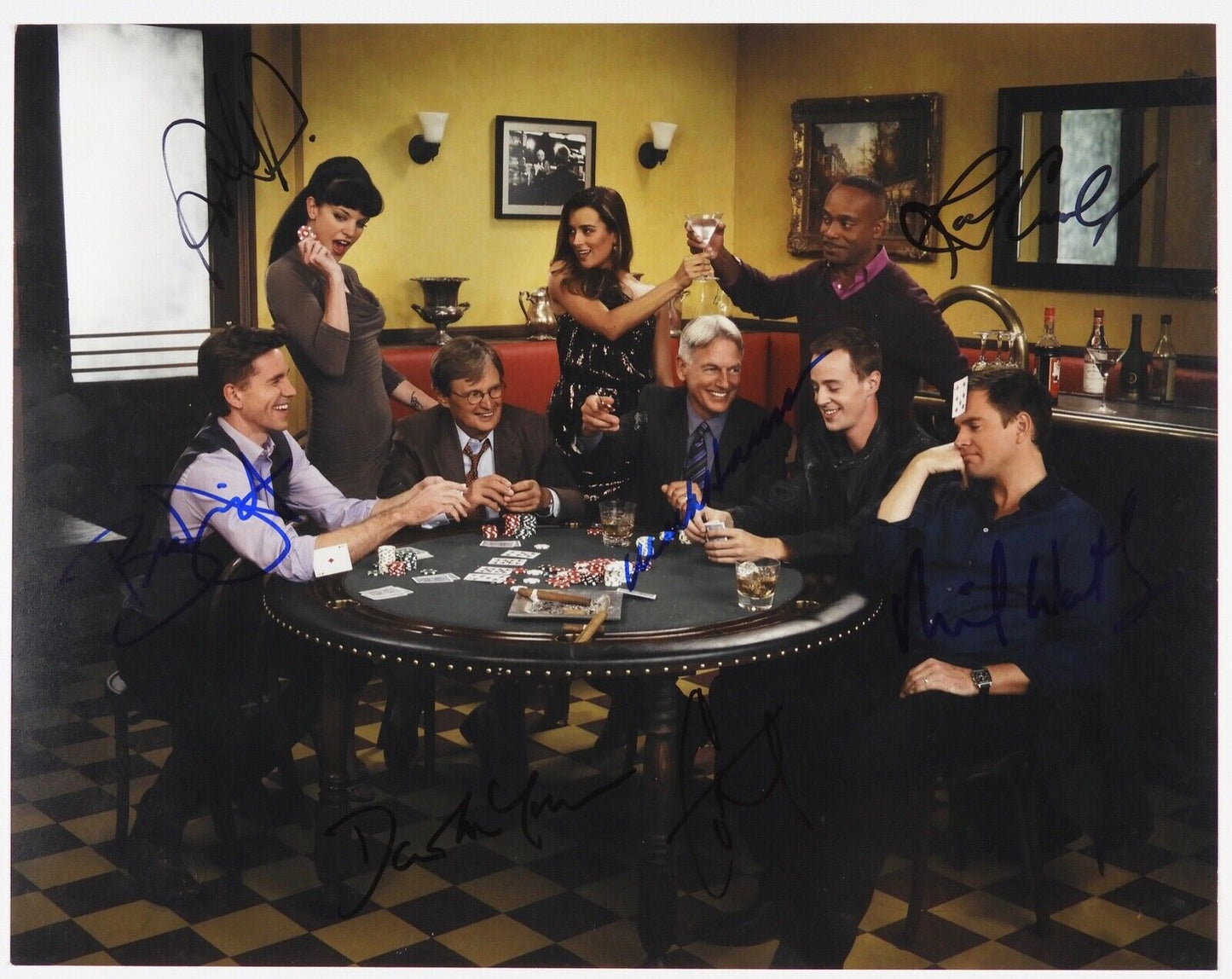 N.C.I.S JSA Cast 7 signatures signed autograph 11x14 photo NCIS