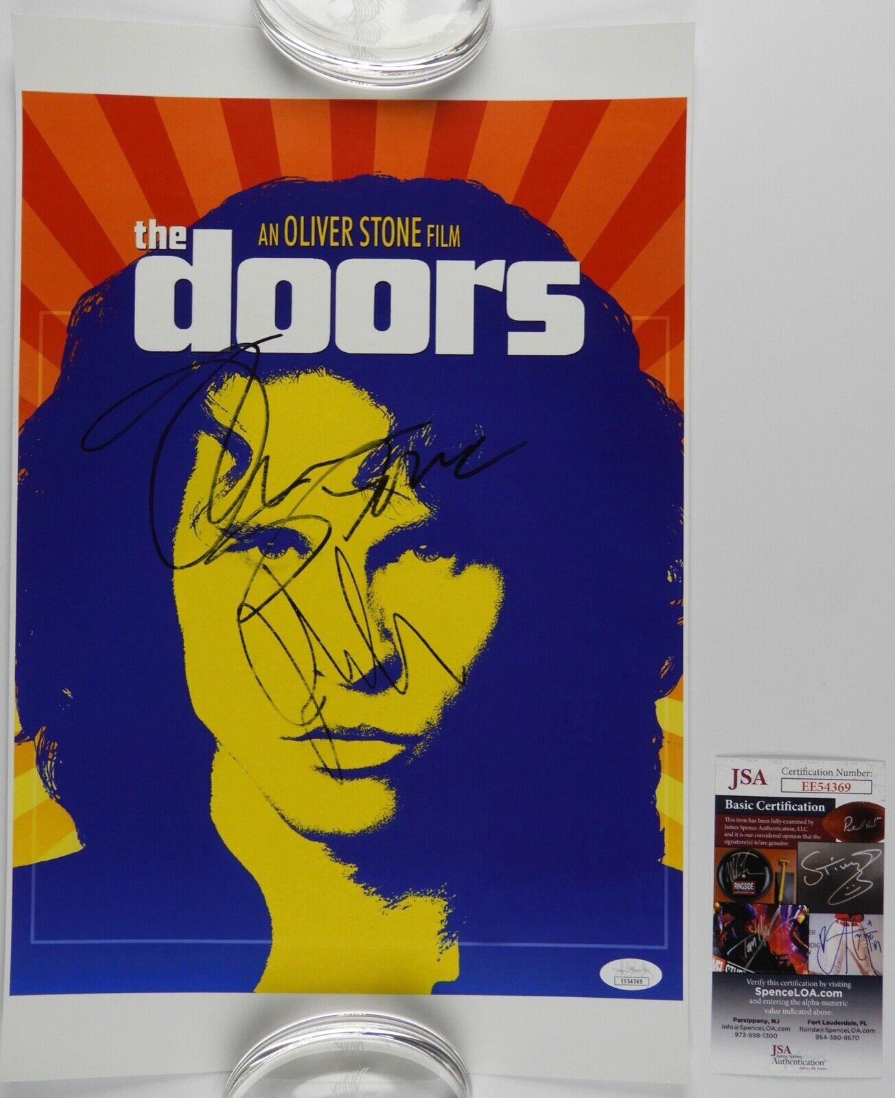 John Densmore Oliver Stone Autograph Signed Photo JSA 11 x 17 The Doors