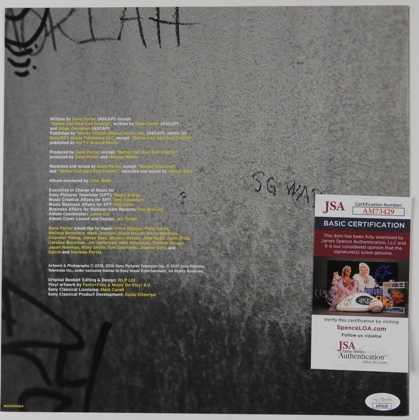 Bob Odenkirk JSA Autograph Signed Better Call Saul Album Insert 12" x 12"