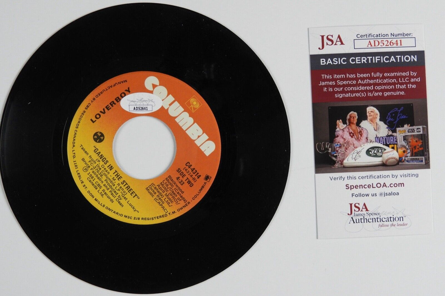 Loverboy Mike Reno Signed Autograph 45 JSA Vinyl Record Lucky Ones