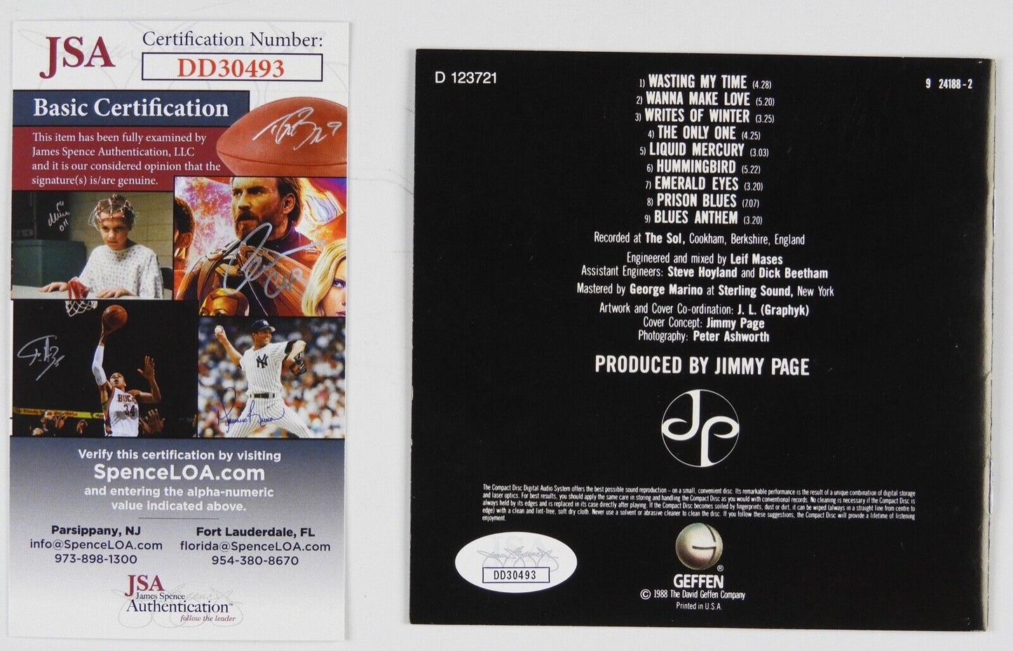 Jason Bonham JSA signed autograph CD Booklet Jimmy Page Outrider