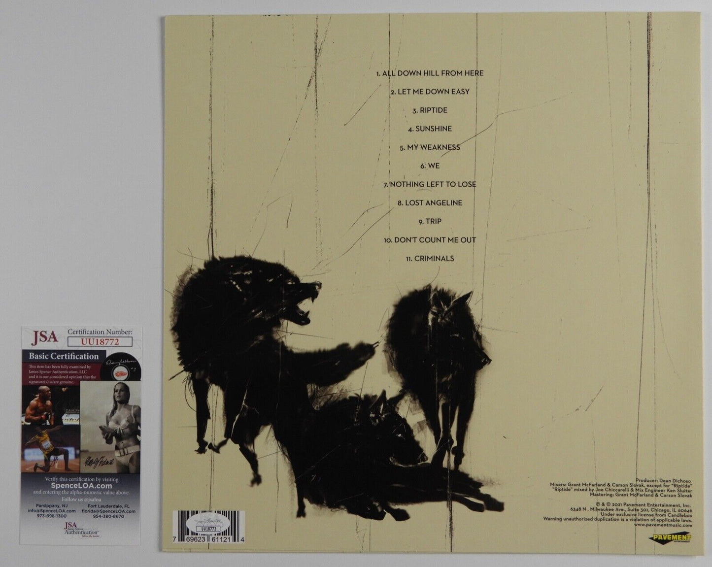 Candlebox JSA Fully Autograph Signed Record Album Vinyl Wolves