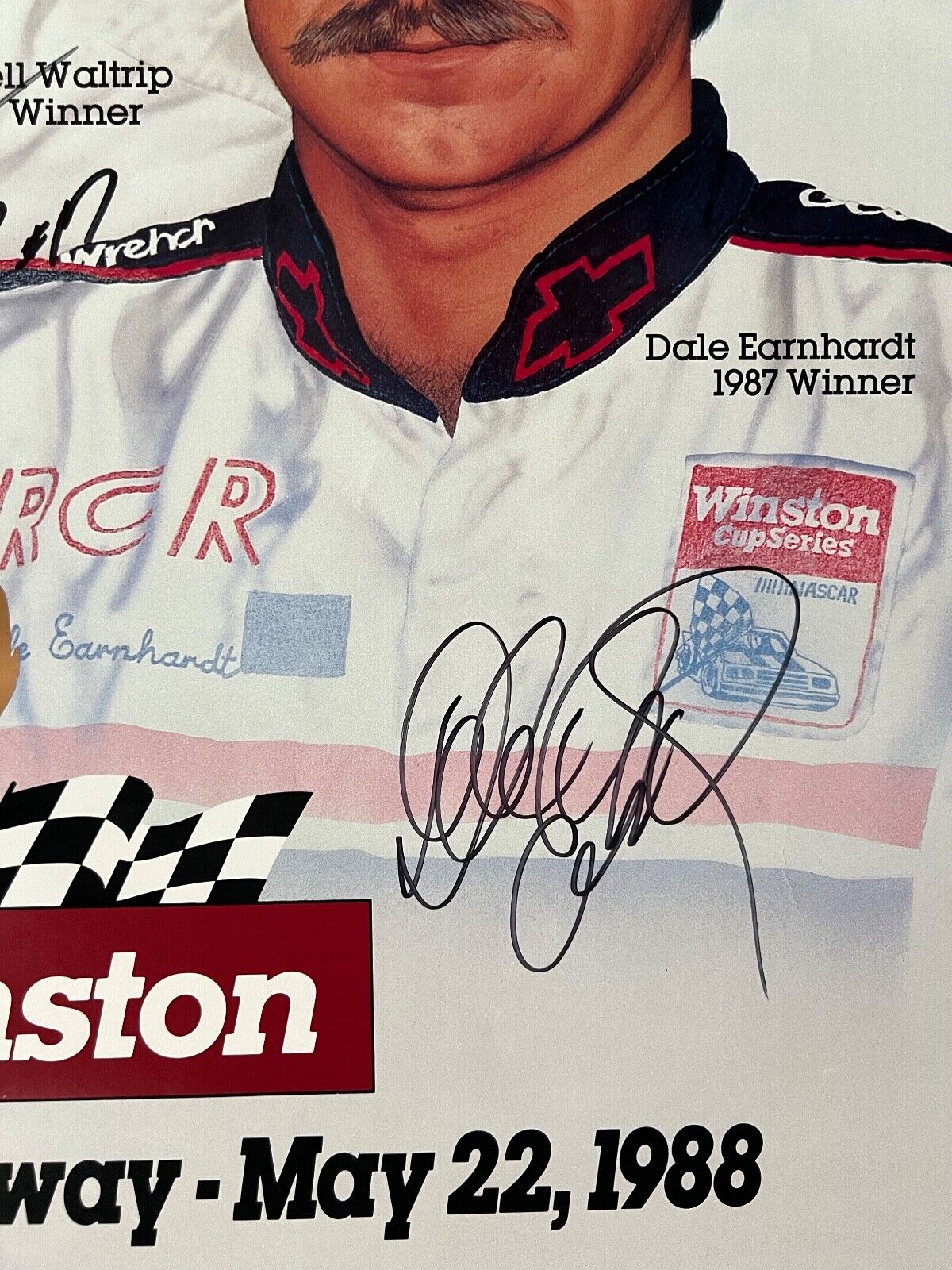 Dale Earnhardt Bill Elliott Darrell Waltrip Beckett Signed Autograph The Winston