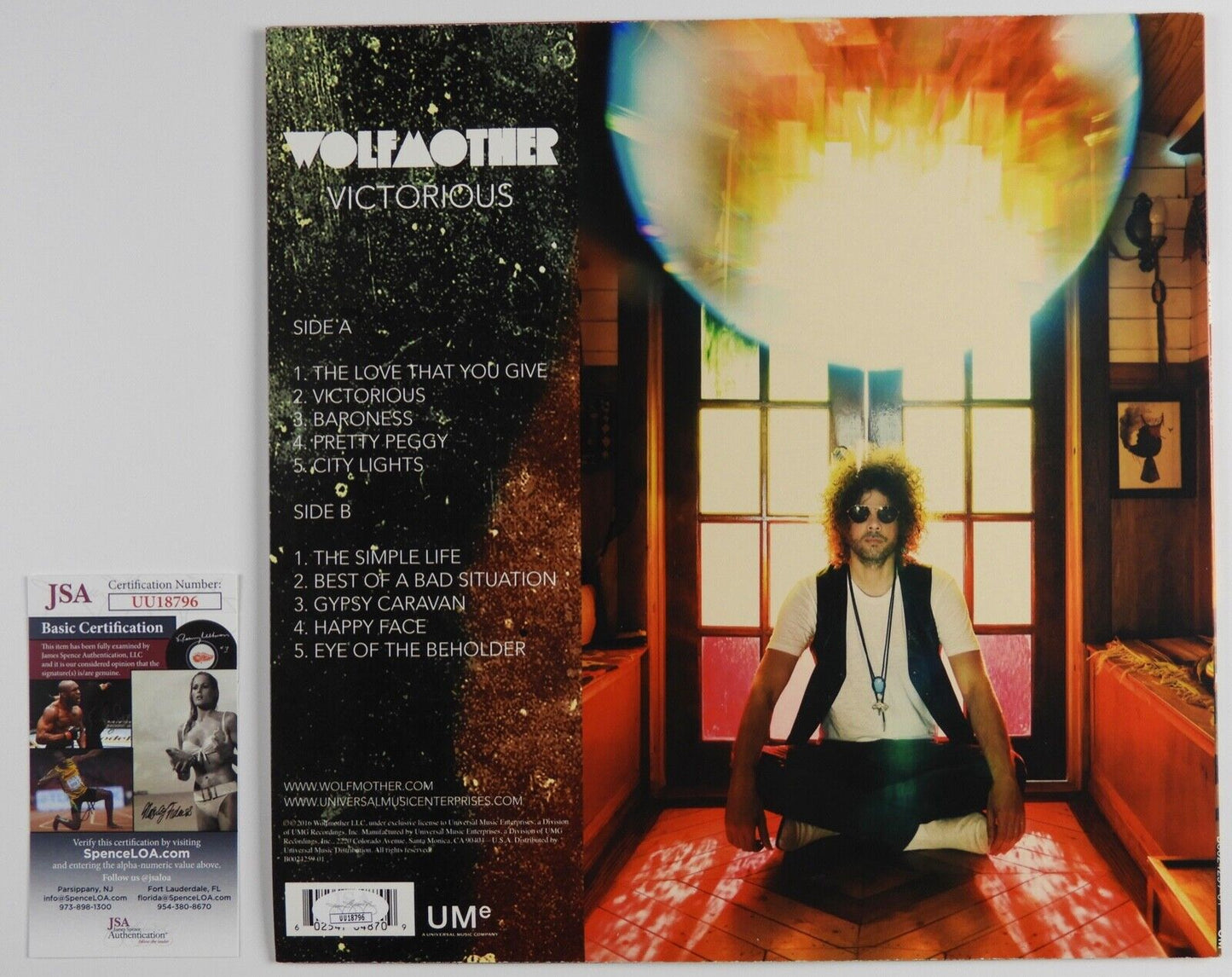 Andrew Stockdale Wolfmother JSA Autograph Signed Record Album Vinyl Victorious