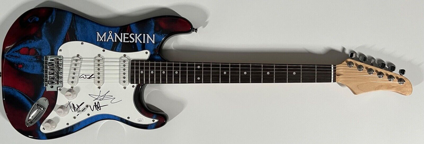 Maneskin JSA Autograph Fully Signed Guitar Stratocaster Damiano David ++