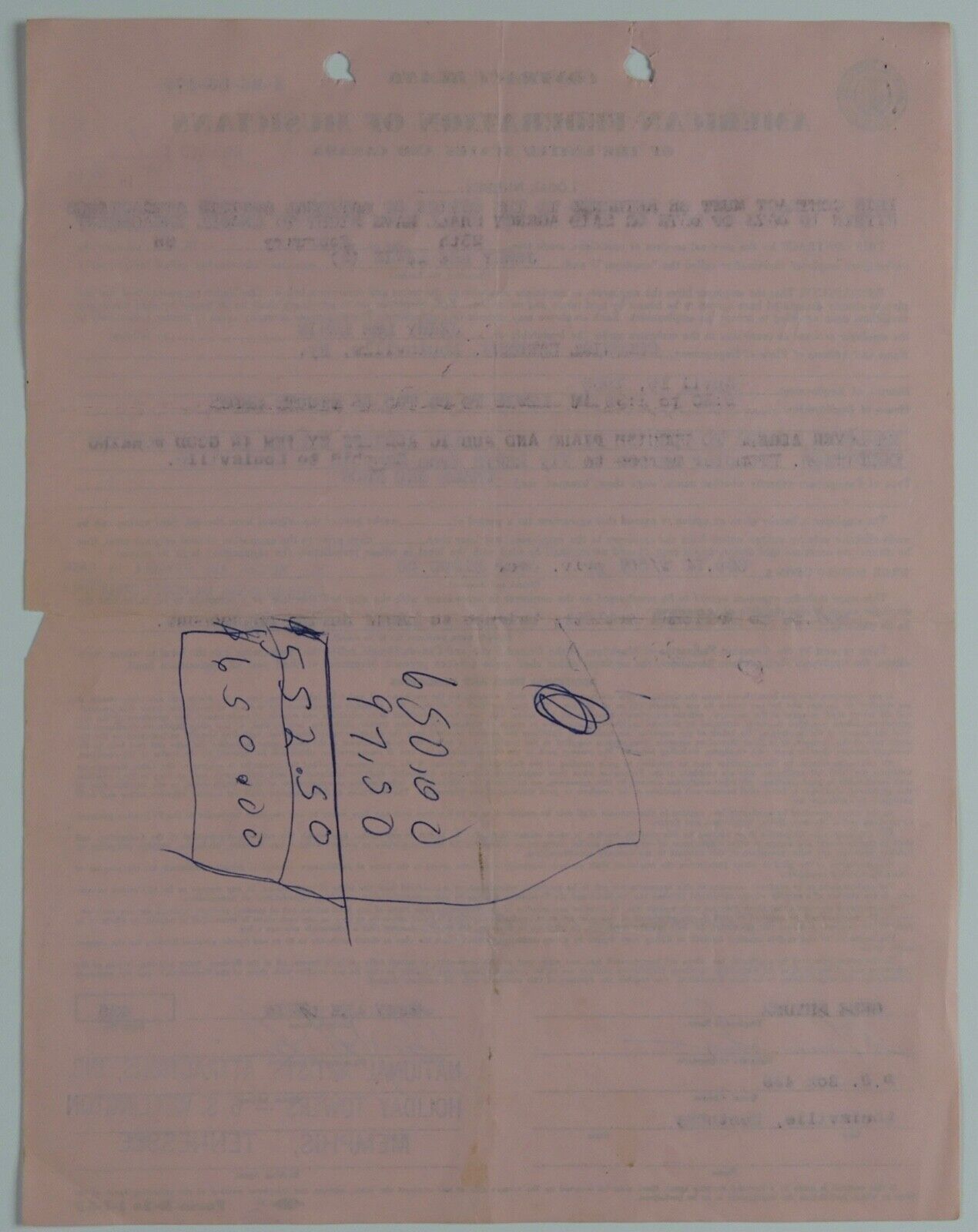 Jerry Lee Lewis JSA Signed Autograph Contract 1966 Louisville, KY