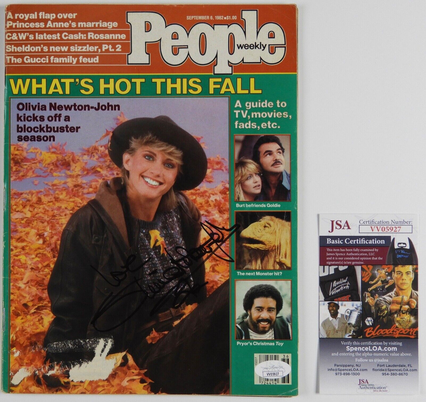 Olivia Newton-John JSA Autograph Signed People Magazine 1982