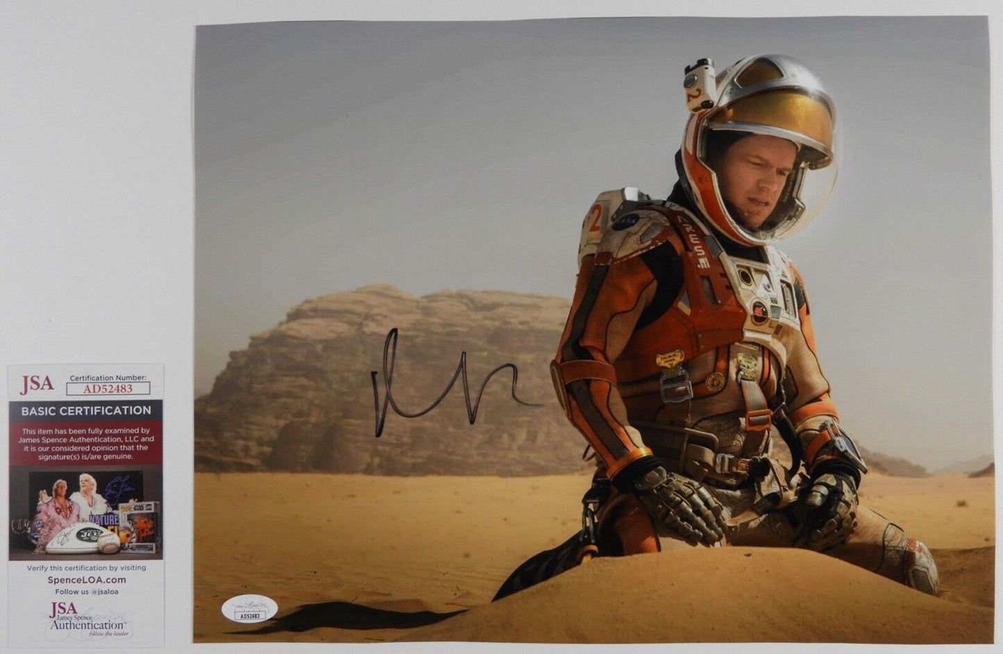 Matt Damon JSA Autograph Signed Photo 11 x 14 The Martian