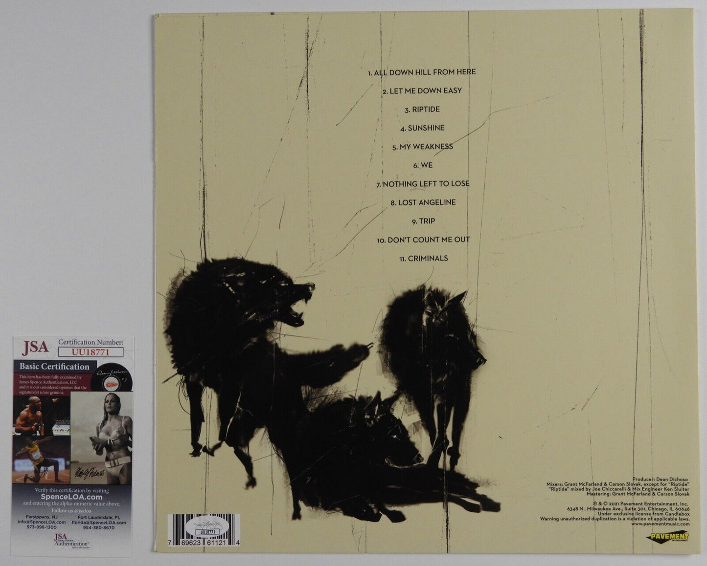 Candlebox JSA Fully Autograph Signed Record Album Vinyl Wolves