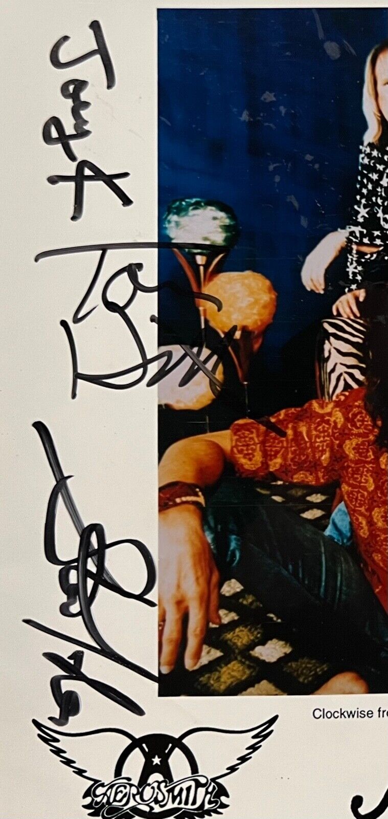 Aerosmith Signed Autograph 8 x 10 Photo JSA Fully Signed Steven Tyler Joe Perry